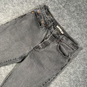 Levis Premium Wedgie Straight Jeans W27 Gray Acid Wash High Rise 22861-0031
